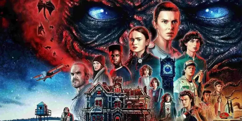 A poster for Stranger Things, with some of the characters Most Likely to Die in Season 5