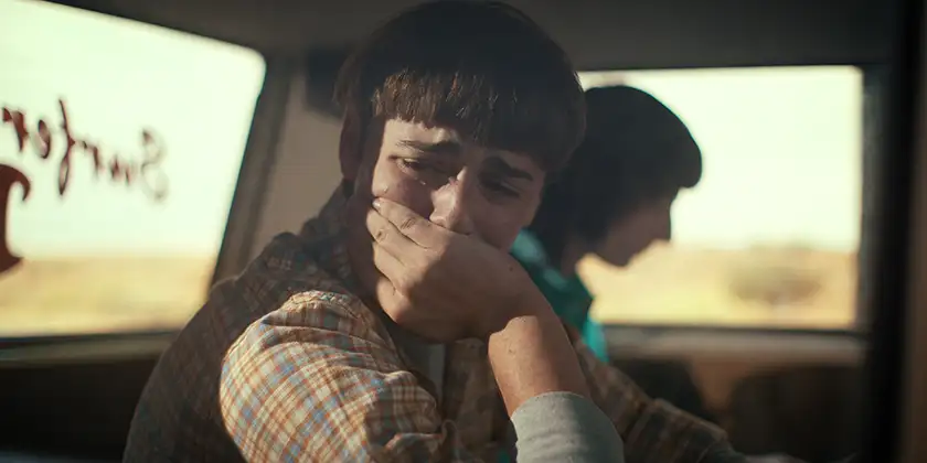 Will Byers cries in the car in Season 4 of Stranger Things