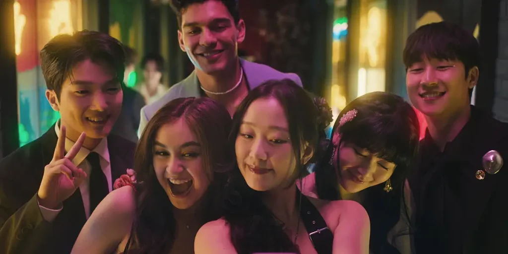 Minyeong Choi as Dae Heon Kim, Anna Cathcart as Kitty Song Covey, Anthony Keyvan as Quincy 'Q' Shabazian, Gia Kim as Yuri Han, Han Bi Ryu as Eunice Kang, Joshua Hyunho Lee as Jin in Season 2 of XO, Kitty