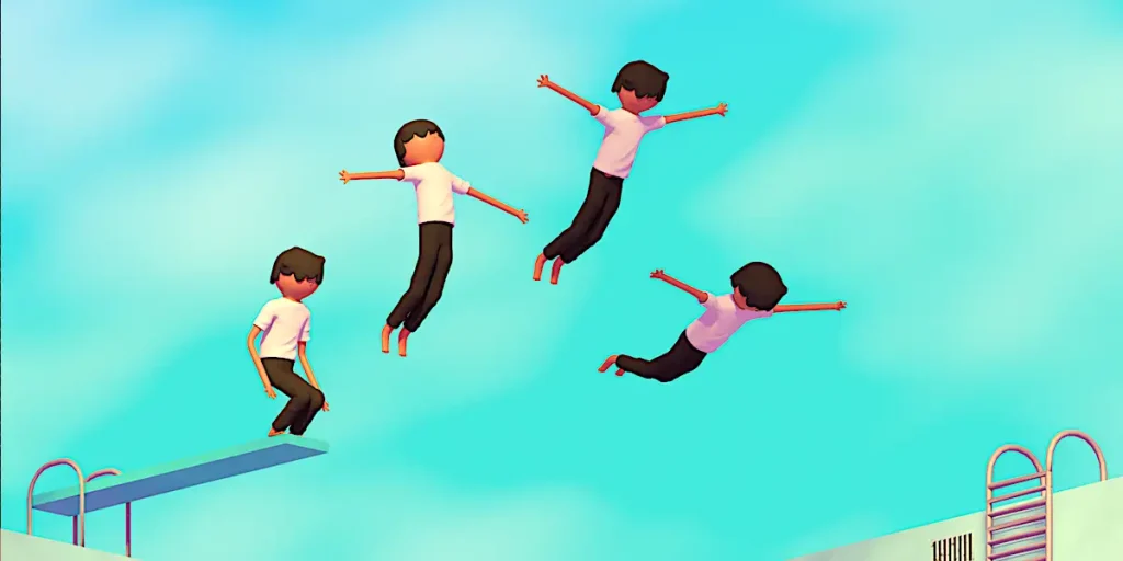 Boys fly in an animated still from the movie Boys Go To Jupiter