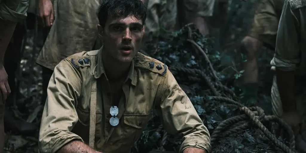 Jacob Elordi in the trenches in The Narrow Road to the Deep North by Justin Kurzel