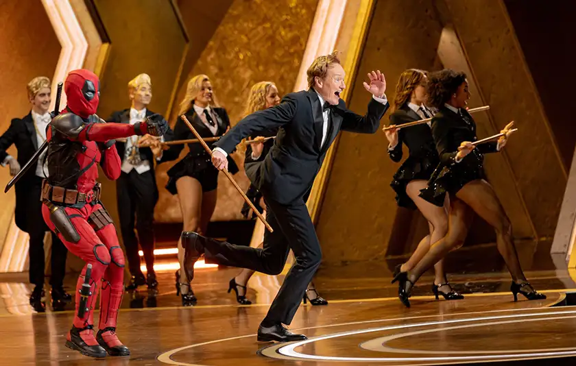 Conan O'Brien performs a musical number at the 2025 Oscars, one of the top highlights in Loud and Clear's Academy Awards Recap