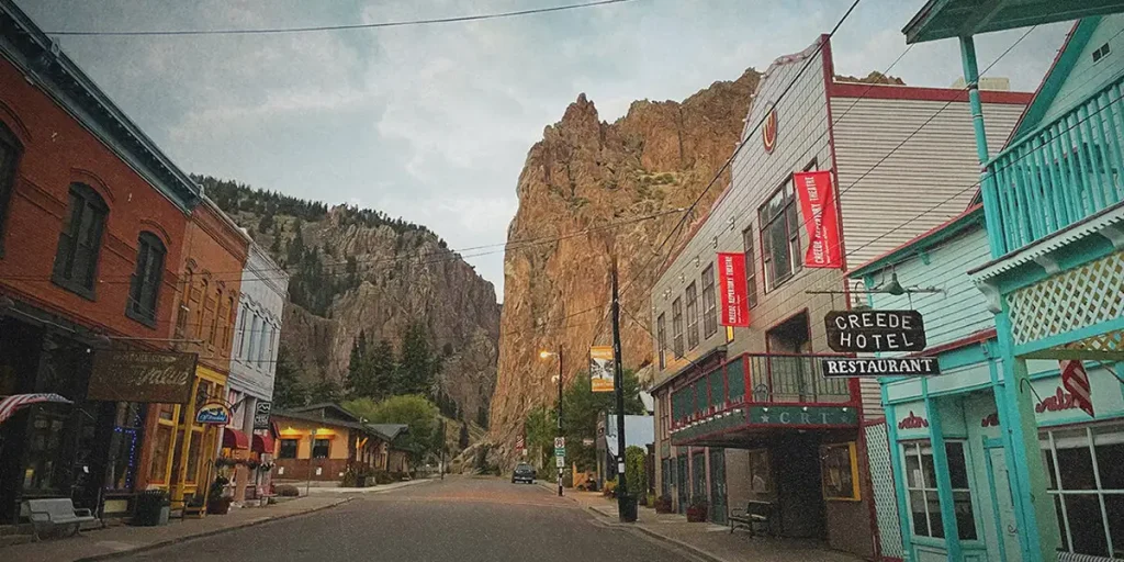 The town of Creede in a cropped still from the poster of the documentary film Creede U.S.A.