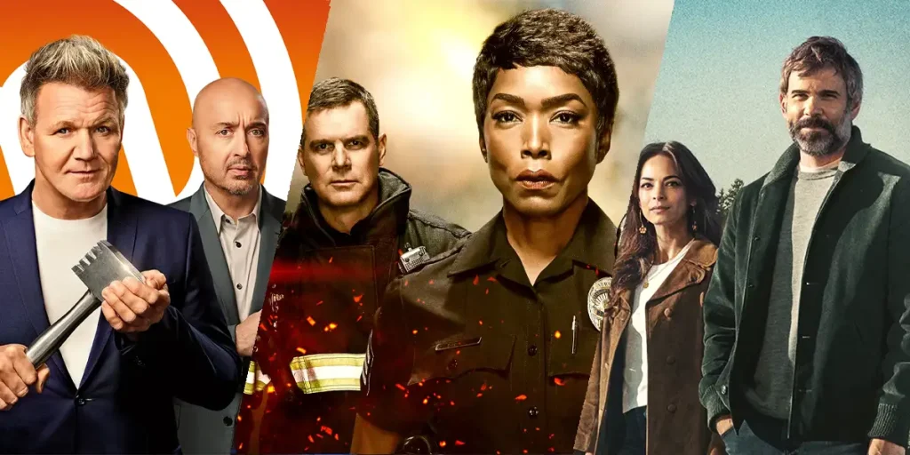 Stills from MasterChef, 911, and Murder in a Small Town, three Fox shows