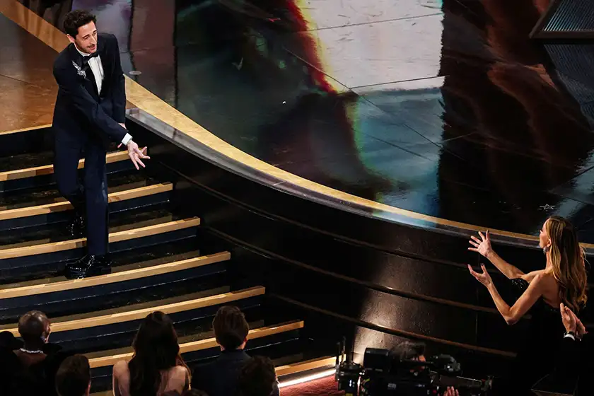 Adrien Brody throws his gum to girlfriend Georgina Chapman before his speech for Best Actor at the 2025 Oscars, one of the top highlights in Loud and Clear's Academy Awards Recap