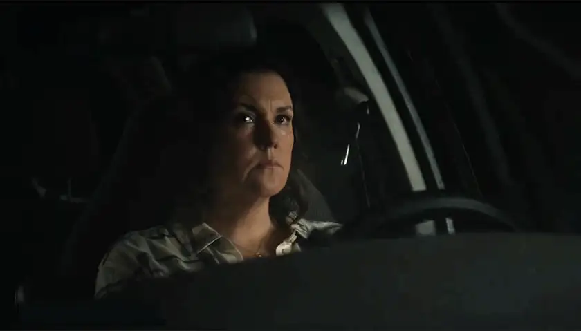 Melanie Lynskey drives a car in Yellowjackets season 3 episode 7