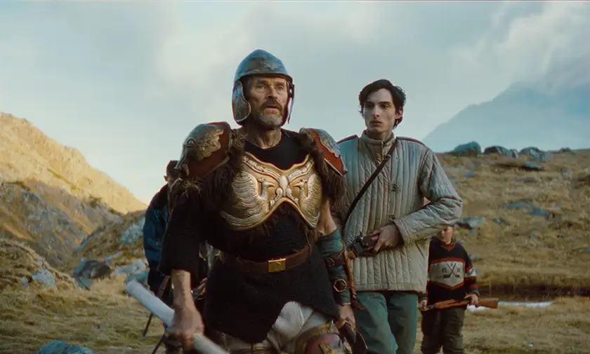 Willem Dafoe and Finn Wolfhard in The Legend of Ochi