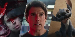 Stills from Bring Her Back, Mission Impossible 7, and Lilo & Stitch, three of the 12 Most Anticipated Movies in May 2025 according to Loud and Clear Reviews