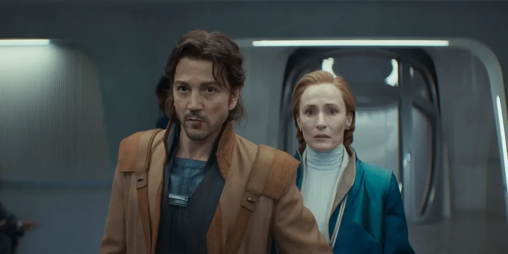 Cassian and Mon in Lucasfilm's ANDOR Season 2 Chapter 3 (Episodes 7-9)