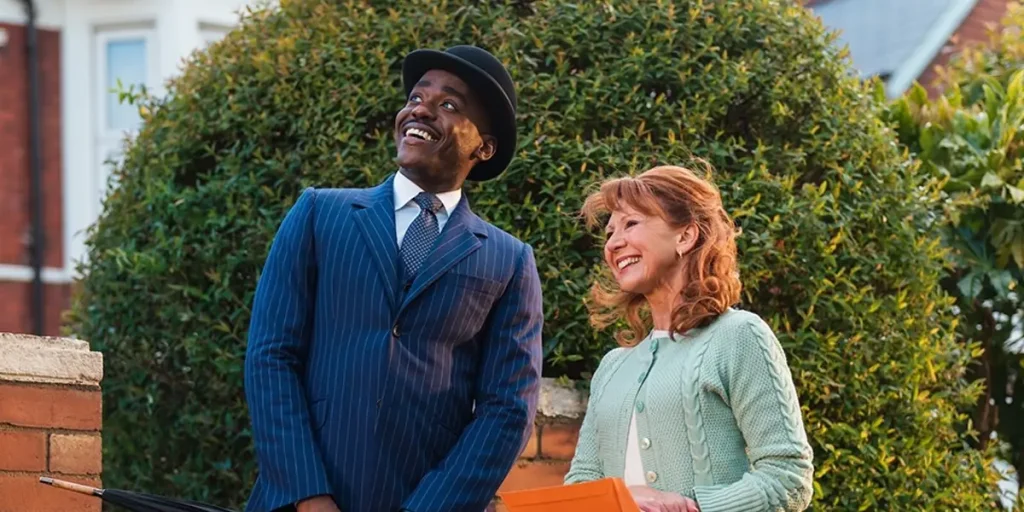 Ncuti Gatwa and Bonnie Langford in Season 15 (also known as Season 2) Episode 7 of Doctor Who (2025)