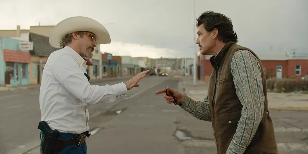 Joaquin Phoenix and Pedro Pascal in Eddington