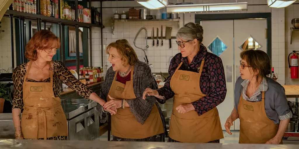 (L-R) Susan Sarandon as Gia, Brenda Vaccaro as Antonella, Lorraine Bracco as Roberta and Talia Shire as Teresa in Nonnas