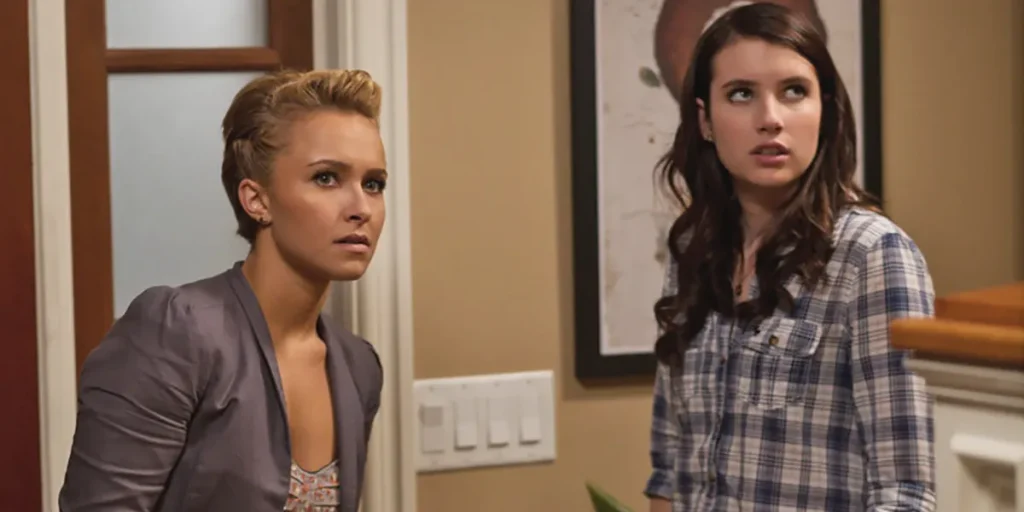 Hayden Panettiere and Emma Roberts in Scream 4