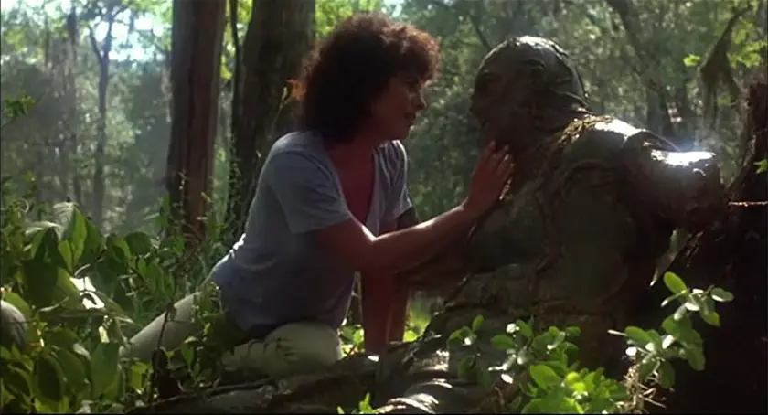 Adrienne Barbeau and Dick Durock in Swamp Thing (1982)