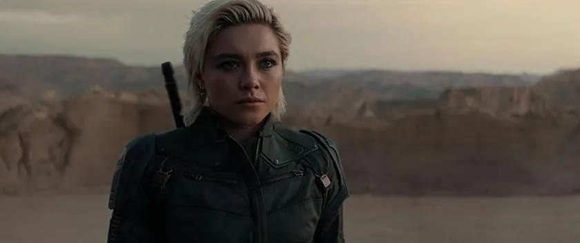 Yelena Belova (Florence Pugh) in a still from Thunderbolts*, whose ending saves the movie as explained in this Loud And Clear Reviews article