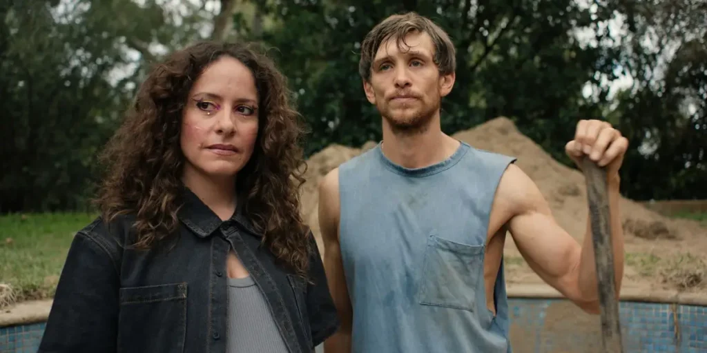 Maria Angelico and Travis Jeffery in the movie Birthright