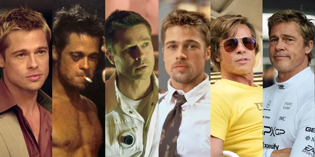 Stills of Brad Pitt from 6 of the best Brad Pitt movies ranked from worst to best in this Loud And Clear Reviews article