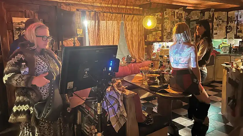 atricia Arquette on the set of Gonzo Girl