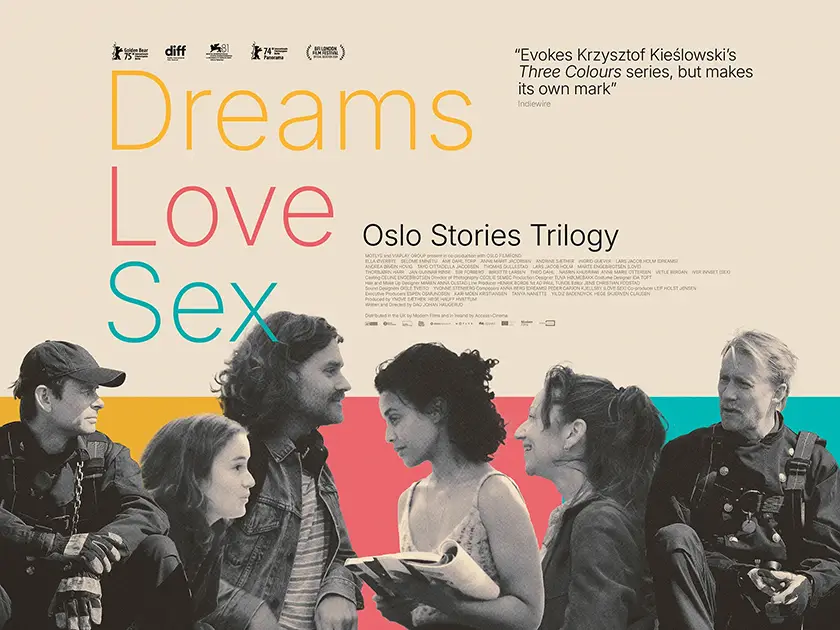 poster for Dag Johan Haugerud's "Oslo Stories Trilogy: Dreams Love Sex" trilogy in Loud And Clear Reviews' exclusive poster reveal