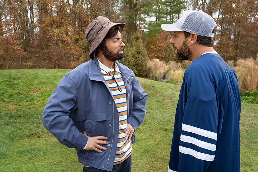 (L to R) Eminem as Donald Jr. and Adam Sandler as Happy Gilmore in Happy Gilmore 2