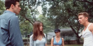 Ryan Phillippe, Sarah Michelle Gellar, Jennifer Love Hewitt, and Freddie Prinze Jr. in I Know What You Did Last Summer (1997)