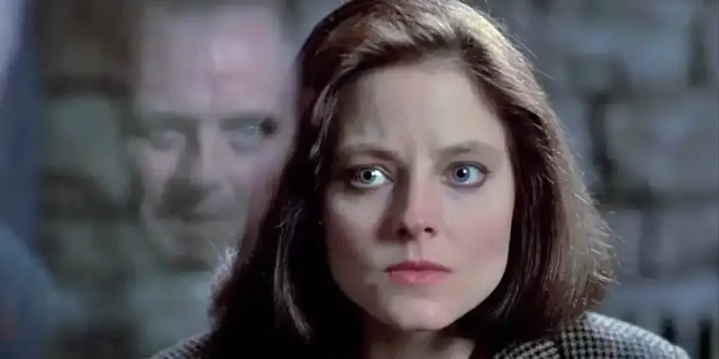 Jodie Foster and Anthony Hopkins in The Silence of the Lambs