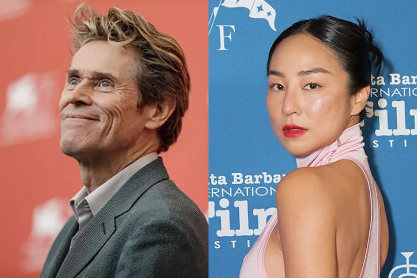 Willem Dafoe and Greta Lee, stars of Late Fame, at film festivals