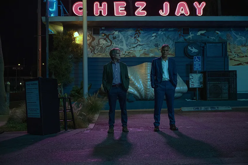 Billy Crudup as Timothy and George Clooney as Jay Kelly in Jay Kelly