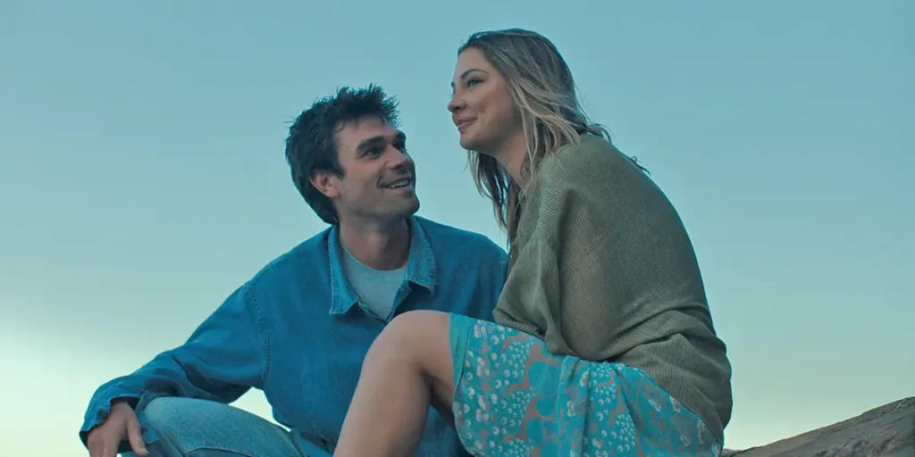 KJ Apa looks at Madelyn Cline in The Map That Leads to You