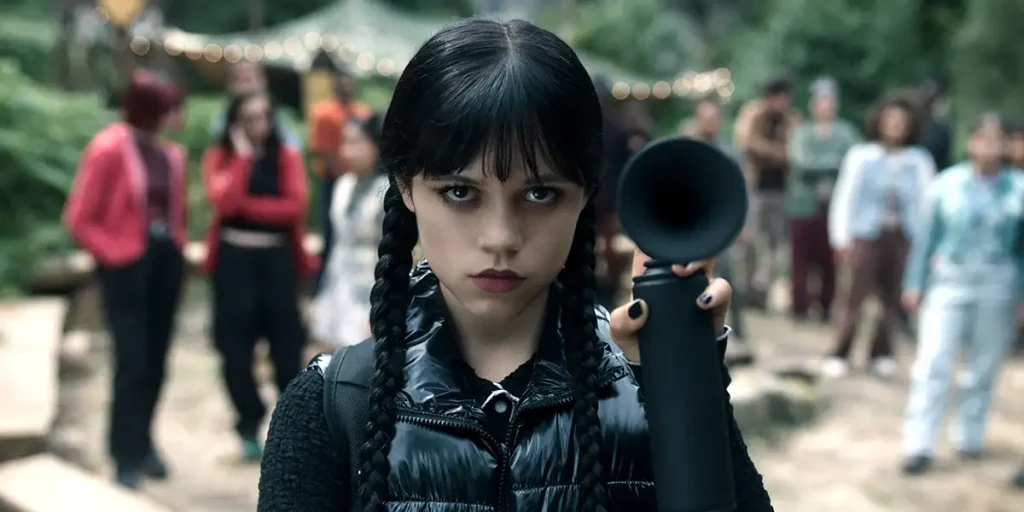 Jenna Ortega as Wednesday Addams in episode 205 of Wednesday Season 2 Part 1