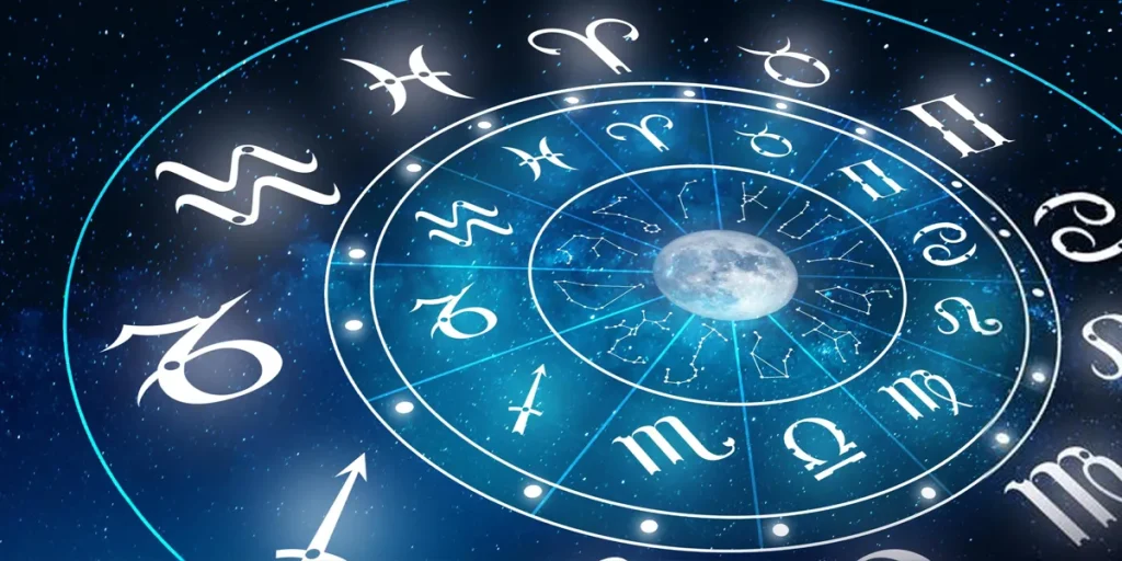 An image of zodiac signs in deep blue - Courtesy of Peachaya Tanomsup, Vecteezy