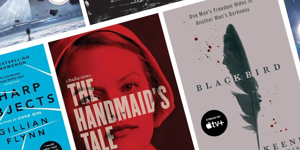 Three covers of great books adapted into TV shows