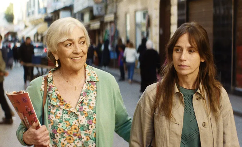 Carmen Maura is María Ángeles and Marta Etura is Clara in Calle Malaga, whose director, Maryam Touzani, we interview at the Venice Film Festival