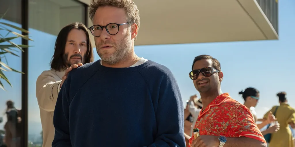 Keanu Reeves, Seth Rogen and Aziz Ansari in Good Fortune