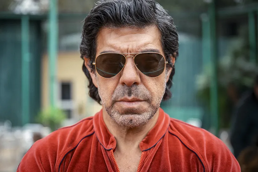 Pierfrancesco Favino in a still from My Tennis Maestro (Il Maestro), whom we interview together with director Andrea di Stefano