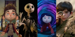 Stills from ParaNorman, A Nightmare Before Christmas, Coraline and the SpiderWick Chronicles, four of the 10 Best Halloween Movies for kids according to Loud And Clear Reviews