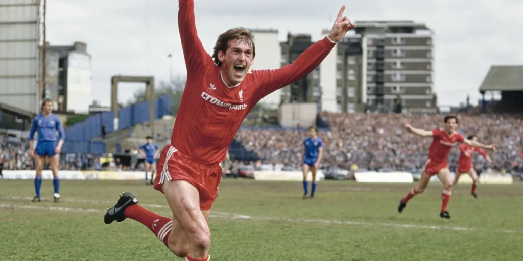 Kenny Dalglish cheers in a still from the film Kenny Dalglishì