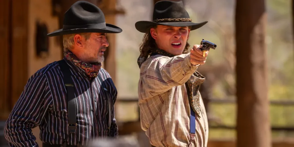 Dermot Mulroney and Dominic Monaghan in Long Shadows