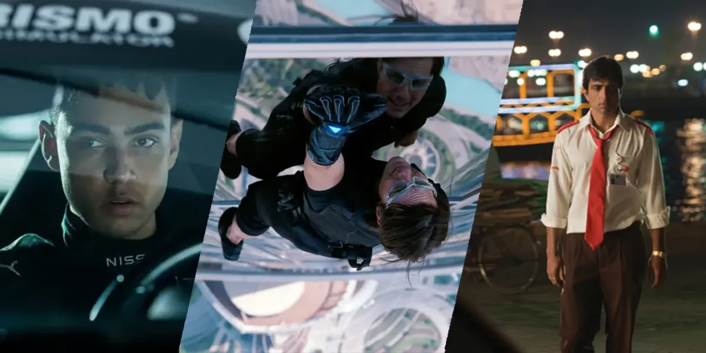 Scenes from Gran Turismo, Mission: Impossible, and city of life (2009), three movies set in Dubai