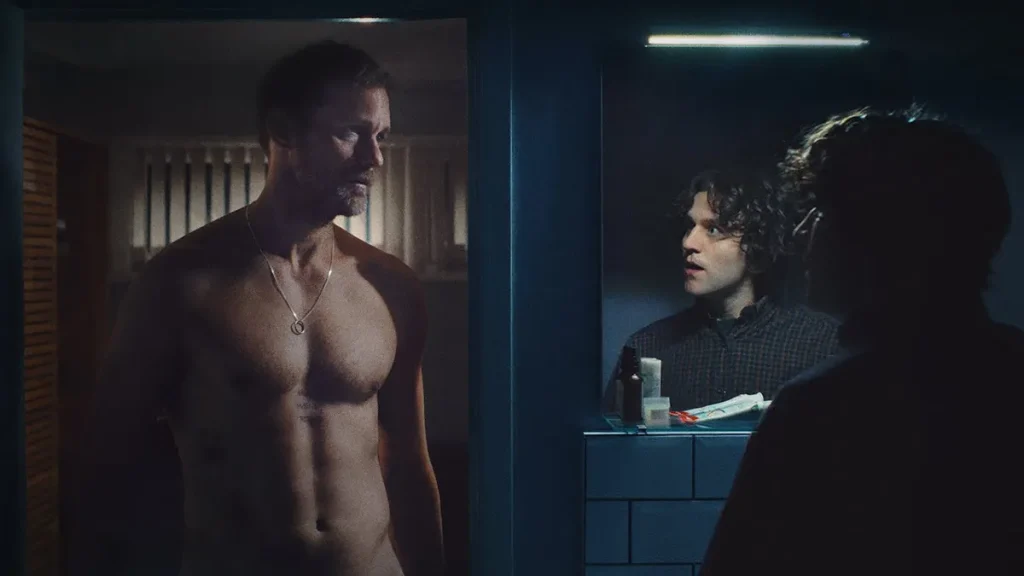 Harry Melling and Alexander Skarsgård in Pillion