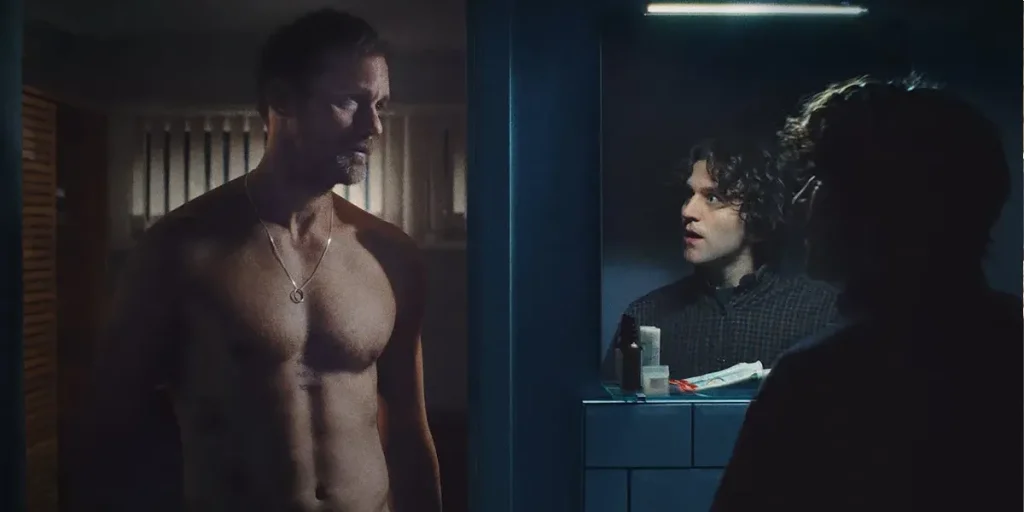 Harry Melling and Alexander Skarsgård in Pillion