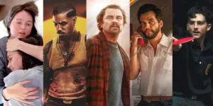 Stills from Sentimental Value, Sinners, One Battle After Another, The Secret Agent and Marty Supreme, five of the best movies of 2025 ranked from worst to best by Loud And Clear Reviews