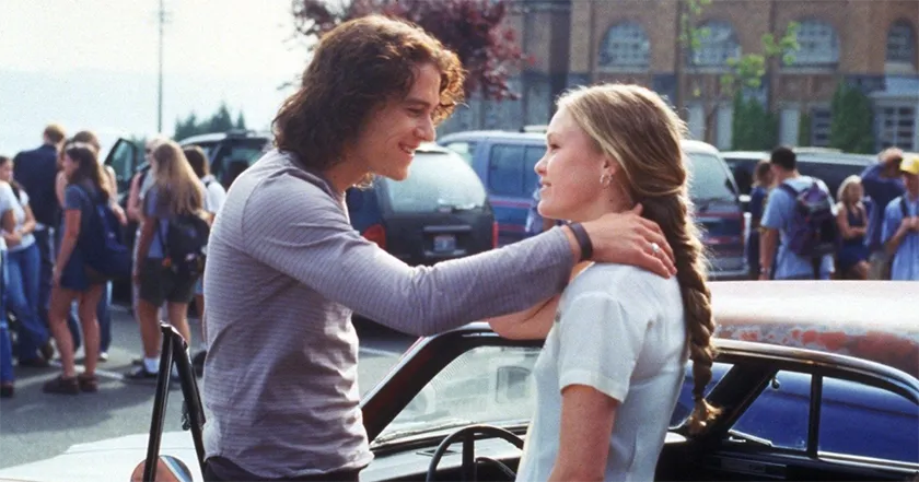 Heath Ledger and Julia Stiles in 10 Things I Hate About You