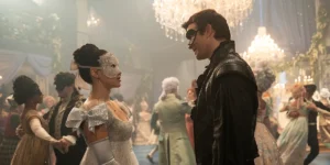 Yerin Ha as Sophie Beckett and Luke Thompson as Benedict Bridgerton in Bridgerton Season 4 Part 1