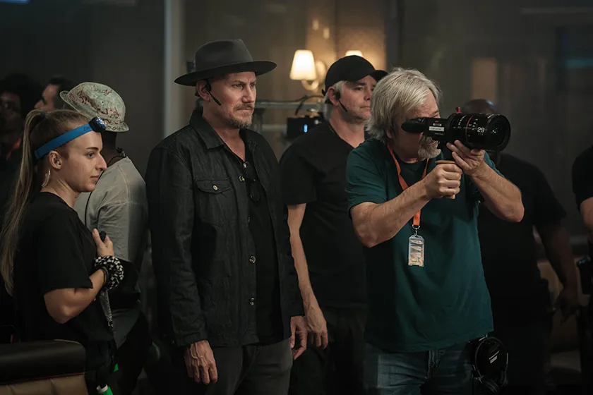 James Whitaker and Gore Verbinski on the set of Good Luck, Have Fun, Don't Die, the film we interview James about