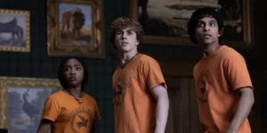Leah Sava Jeffries, Walker Scobell and Aryan Simhadri in Percy Jackson and the Olympians Season 2 Episode 8, the Season 2 Finale, "The Fleece Works Its Magic Too Well"