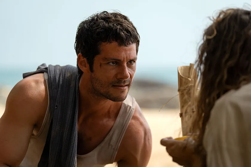 Dylan O'Brien and Rachel McAdams in Send Help