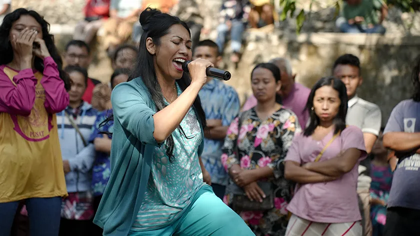 Anggun in a still from Levitating