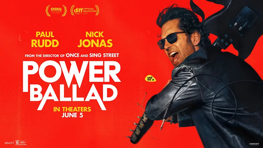 Quad poster for Power Ballad, one of the most anticipatd movies of 2026 listed by month by Loud and Clear Reviews