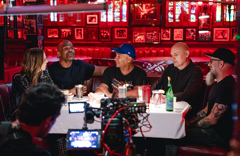 Lizzy Hale, Darryl McDaniels, Tom Morello, Billy Corgan and Scott Ian in The Ballad of Judas Priest, whose directors Sam Dunn and Tom Morello we interview